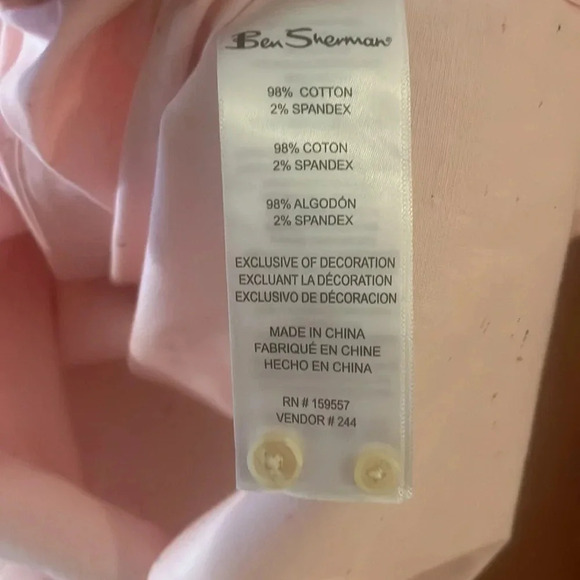 Pink Ben Sherman Casual or Dress shirt- NWT Size Medium- Short Sleeve - Picture 8 of 9